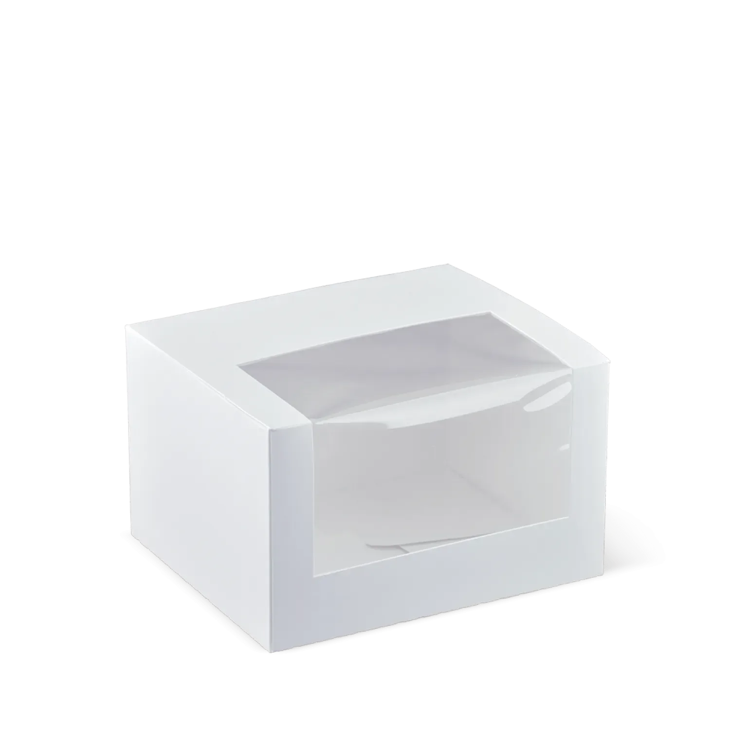 Detpak Flat Window Patisserie / Donut / 1 Cupcake Box White - 130mm(L) x 110mm(W) x 80mm(H) - Box of 800