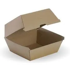 Eco Kraft Board LARGE Burger Boxes Brown Cardboard 110mm(L) x 110mm(W) x 105mm(H) - SLEEVE=25 / BOX=250