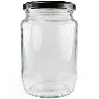 500ml Round Glass Jar with Black Lid