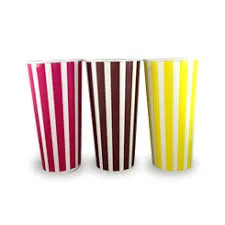Printed 12oz / 360ml Milk Shake Paper Cups Candy Stripe Rainbow Design - SLEEVE=50 / BOX=1,000