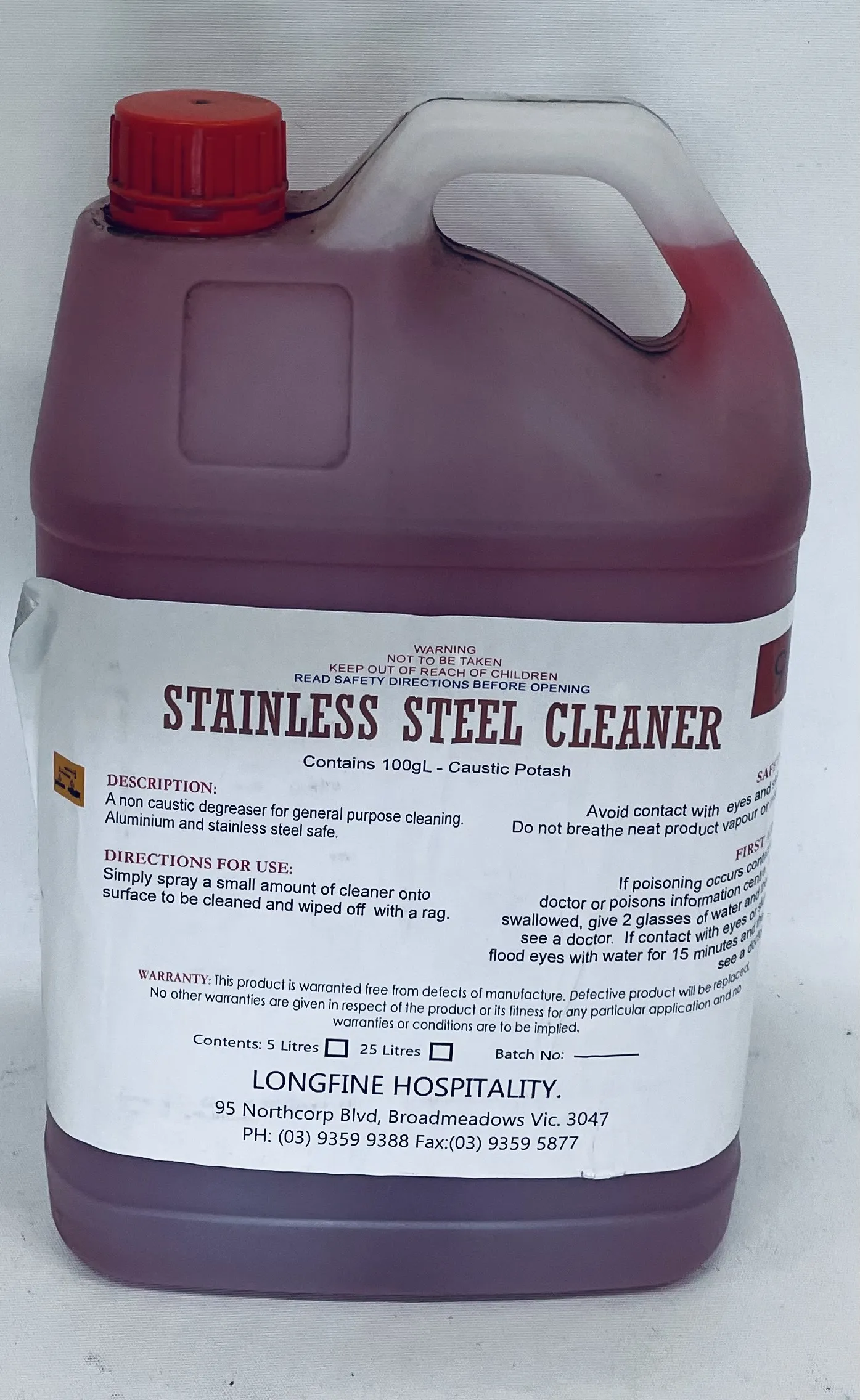 DEJ Stainless Steel Cleaner - 5L