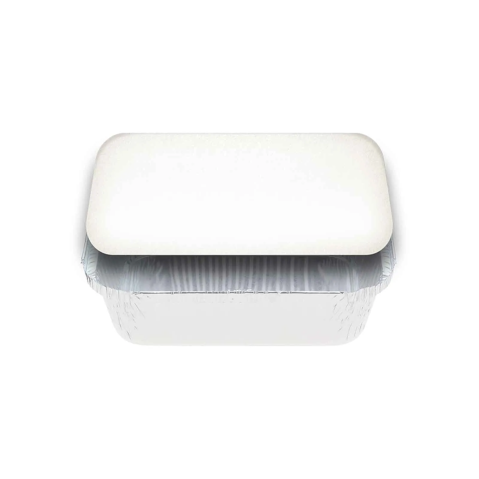 Medium Rectangular White Lids for 7419 Foil Container - PACKET=100 / BOX=500