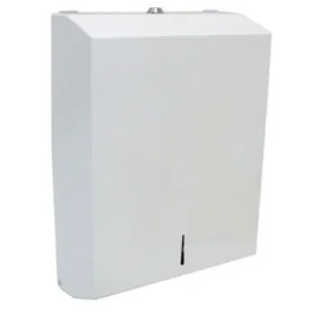 White Multifold Towel Dispenser Powder Coated for Slimline Interleaf Towel Lockable - Each