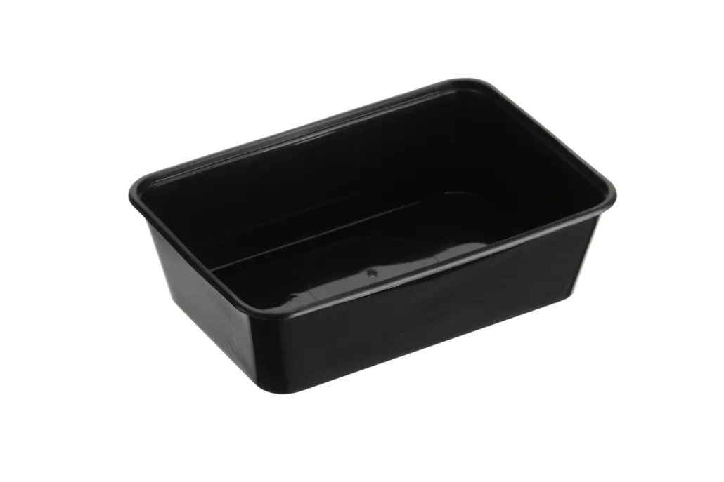 Large Rectangle Black Premium Takeaway Containers 650ml Microwave Grade (REG650B) - Box of 500