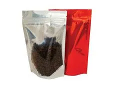 250gm Pouch Clear/Shiny Red Plastic No Valve 160x230x45 - Box of 500