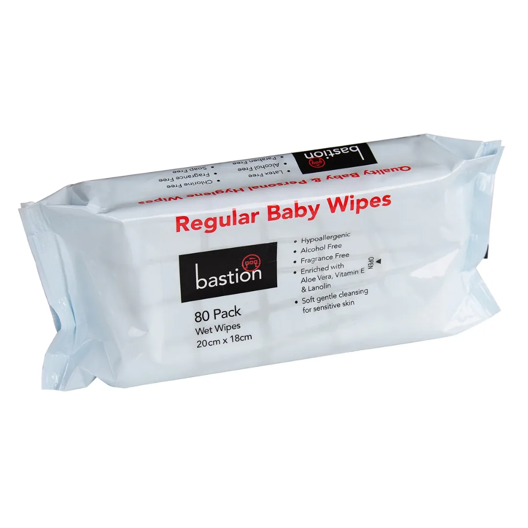 Regular Baby Wipes 20cm x 18cm 1,600 Wipes (20 x 80 Packs) - Carton