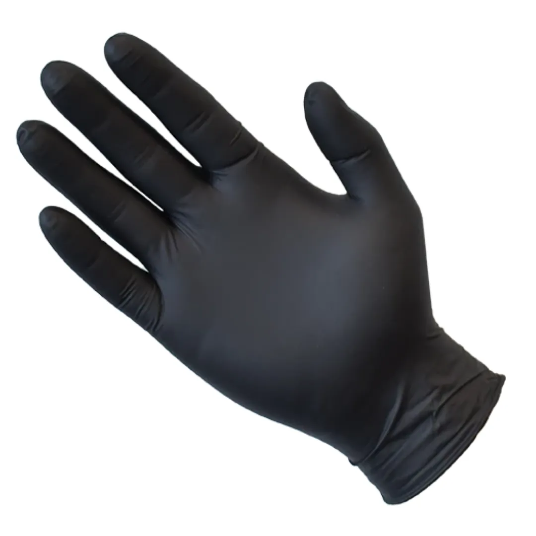 Nitrile BLACK X-Large High Stretch Medical Grade Gloves Powder Free TGA Approved - PACK=100 / BOX=1,000