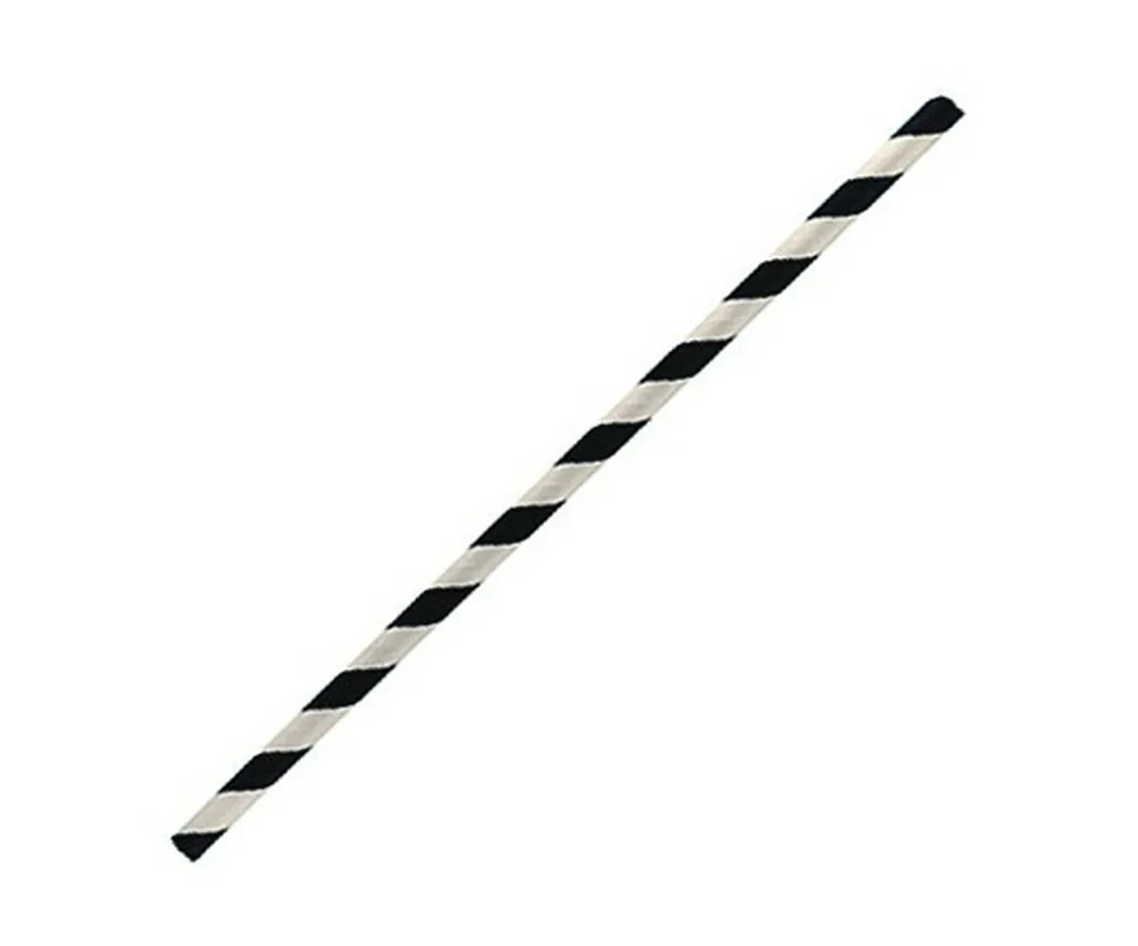 Paper Straw Black Striped 3 Ply Regular Paper Straws - SLEEVE=250 / BOX=2,500