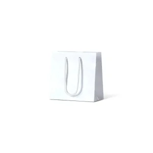 Laminated Gloss Petite White Paper Bags With Handles 165mm(H) x 165mm(W) x 90mm(G) - Box 200