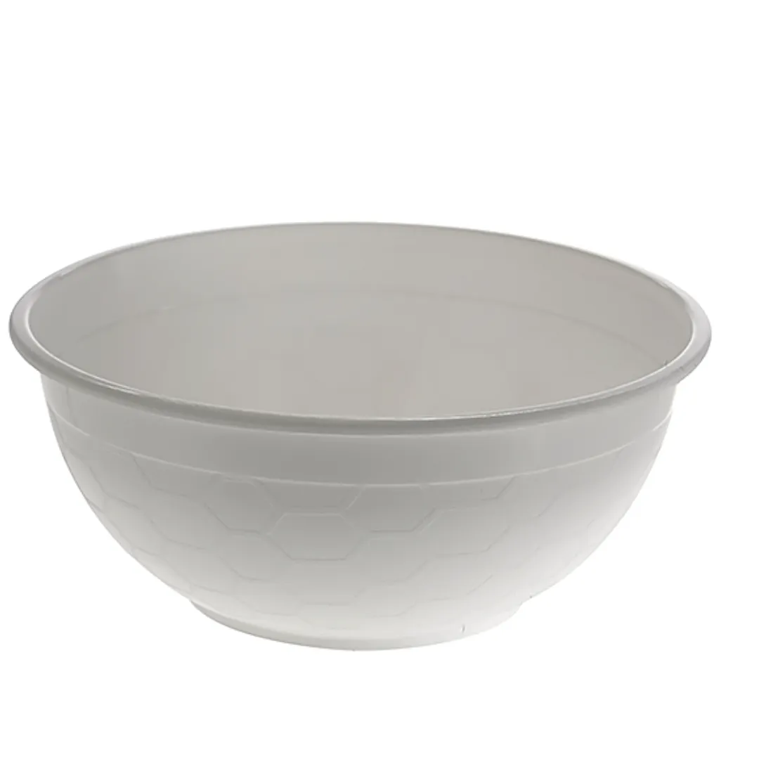 Round White Premium Plastic Noodle Bowl 900ml with 180mm Diameter - SLEEVE=50 / BOX=500