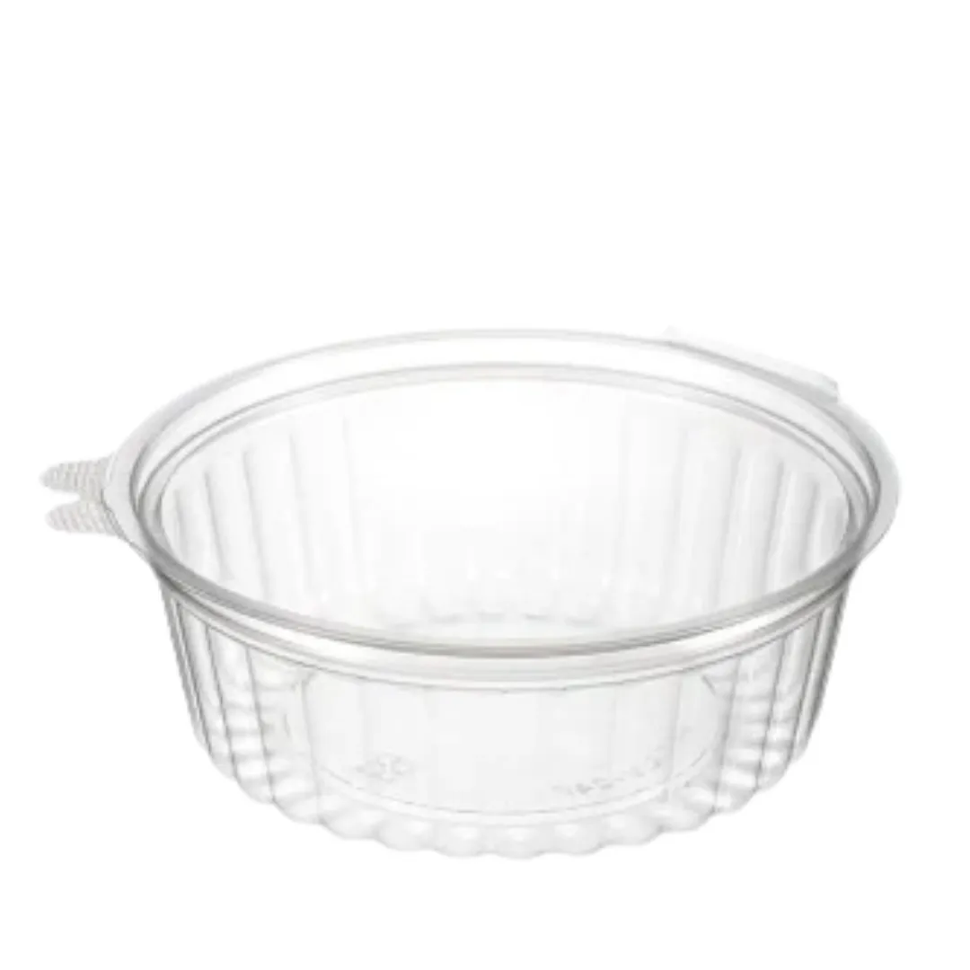 Plastic Show Bowl Clear with Flat Hinged Lids 24oz / 720ml - SLEEVE=50 / BOX=150