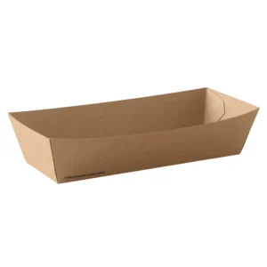Brown Hot Dog Food Tray 190mm(L) x 70mm(W) x 50mm(H) - Box of 250