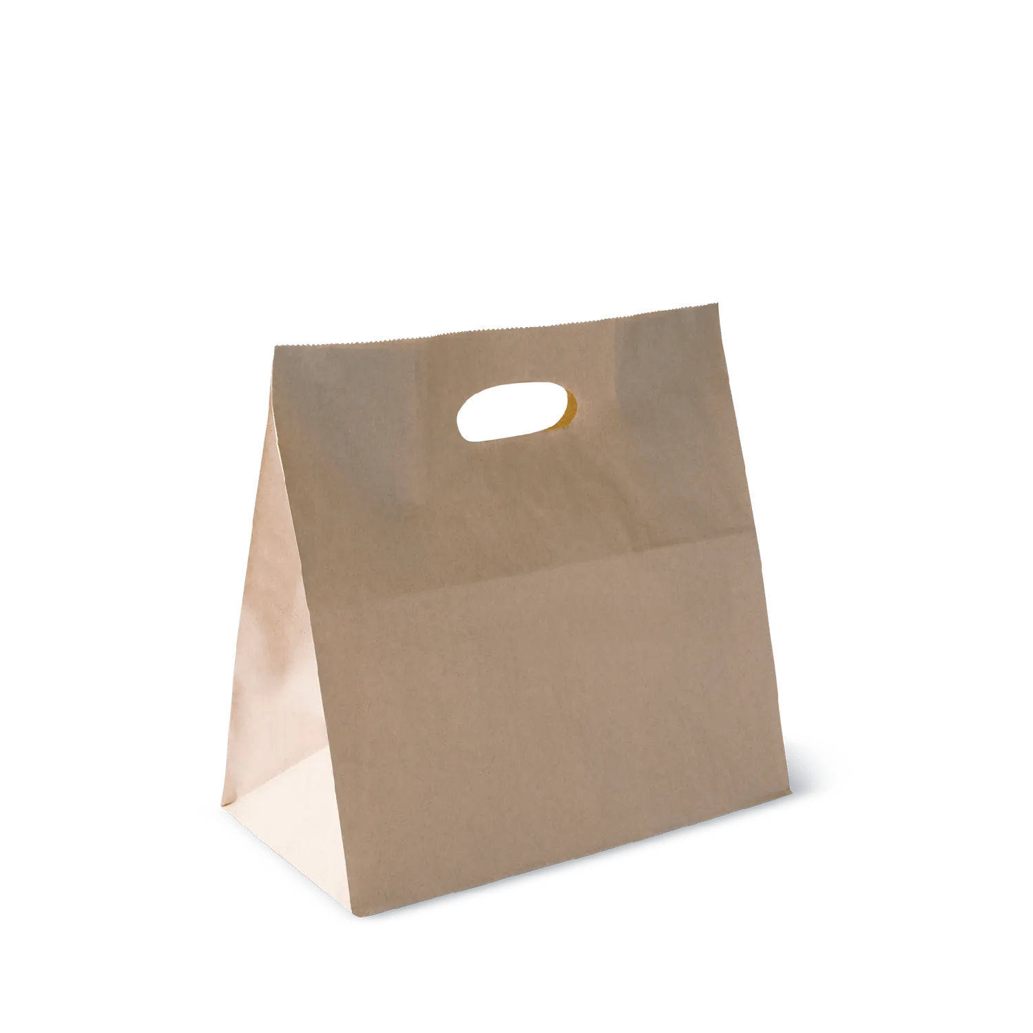 Detpak Eco D-Cut (Die Cut) Brown Paper Bag Handle 280mm(L) x 280mm(W) + 150mm(G) - Box of 500