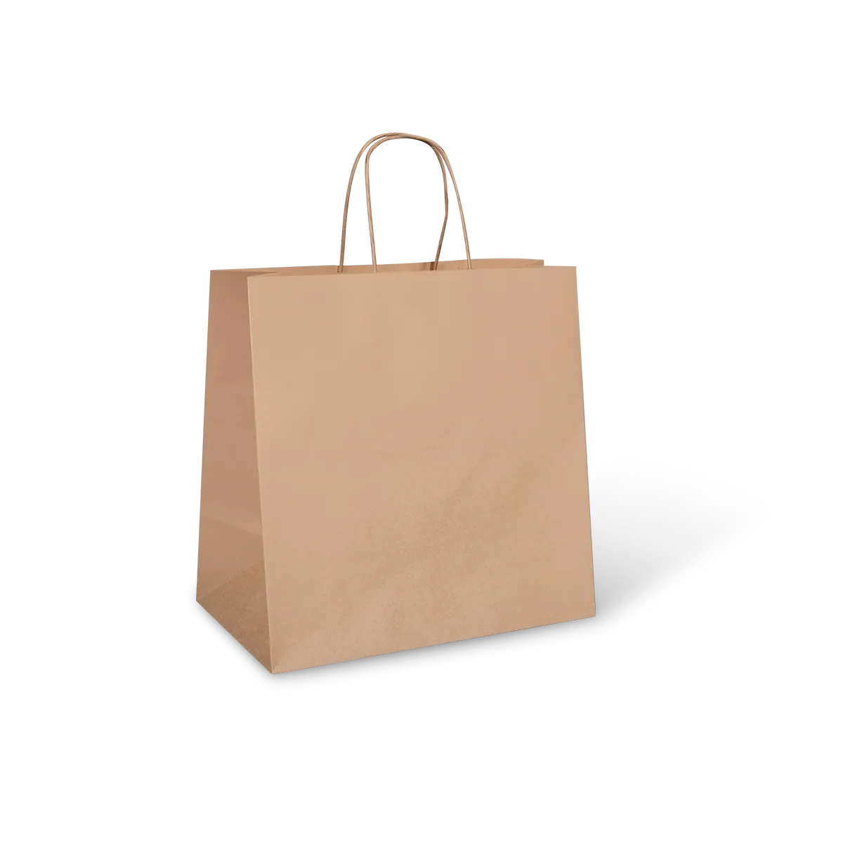 Medium Brown Take Away Paper Bags Uber Style (Black Handle) 305mm(L) x 305mm(H) x 170mm(G) - Box of 250