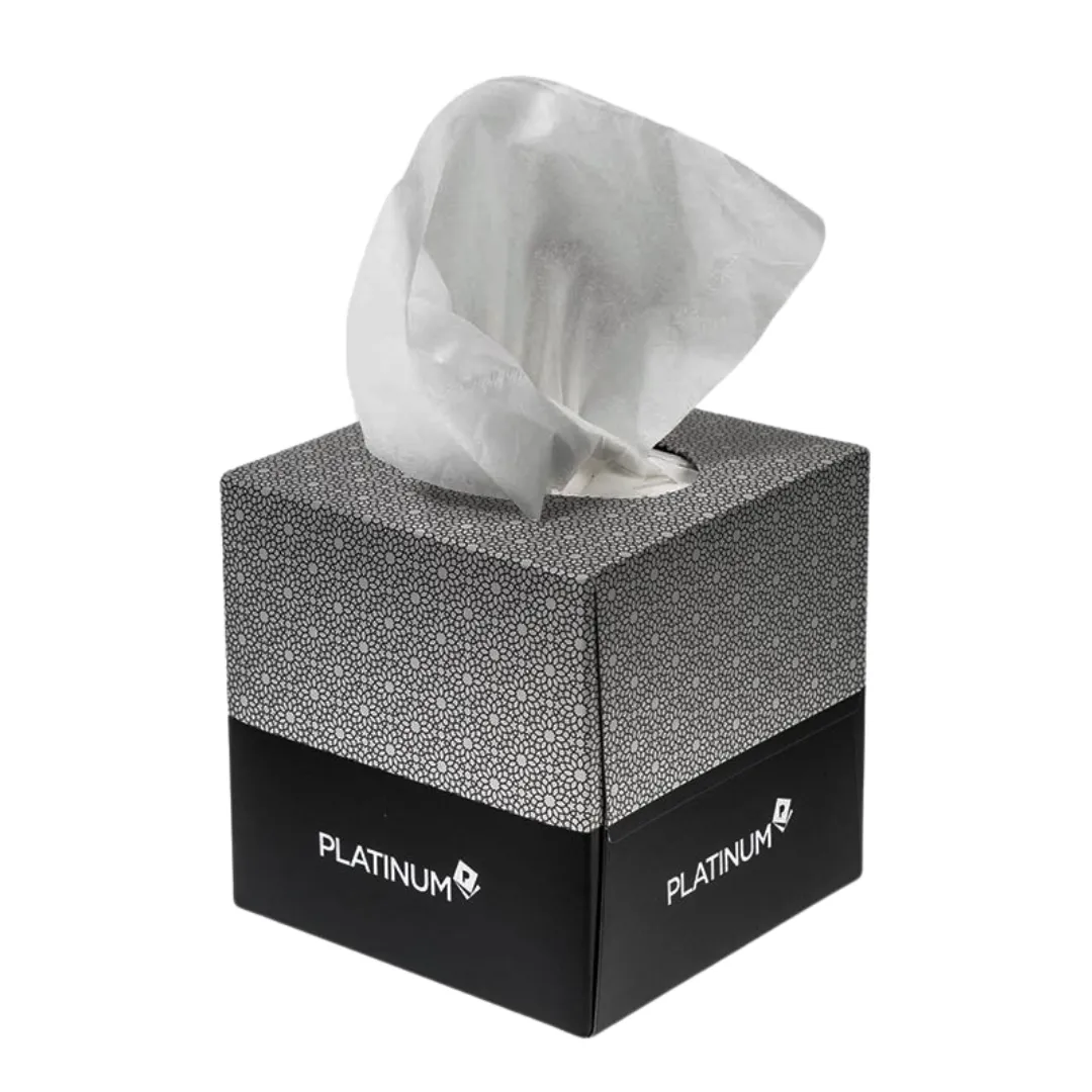 Caprice Platinum Premium Facial Tissues 2 Ply Packs of 90 in SQUARE Box - Box of 24