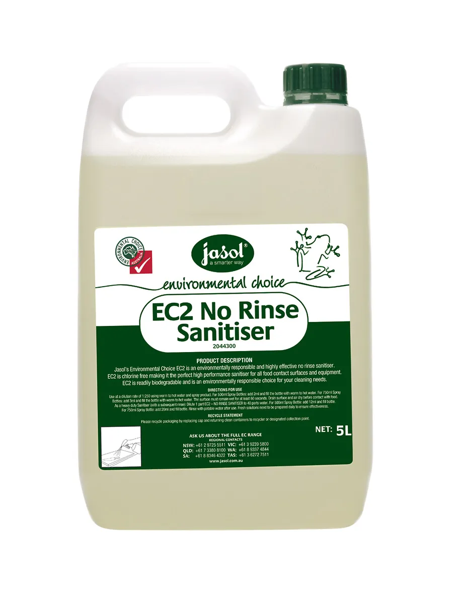 Jasol EC2 No Rinse Sanitiser Environmental Choice - 5L