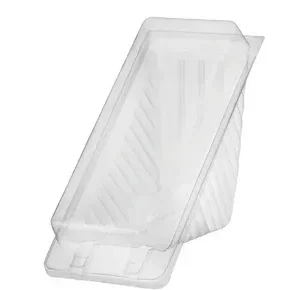 Eco Smart Clear Plastic 2 Point Small Sandwich Wedge Container 140mm(L) x 55mm(W) x 80mm(H) - SLEEVE=100 / BOX=500