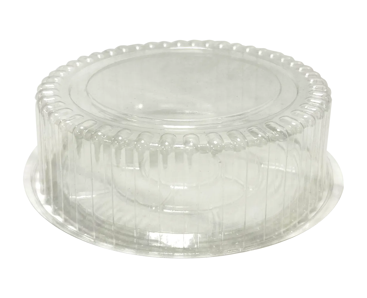 Eco Smart Clear Medium Cake Container and Base 198mm(L) x 75mm(H) - Box of 200 Base and Lids