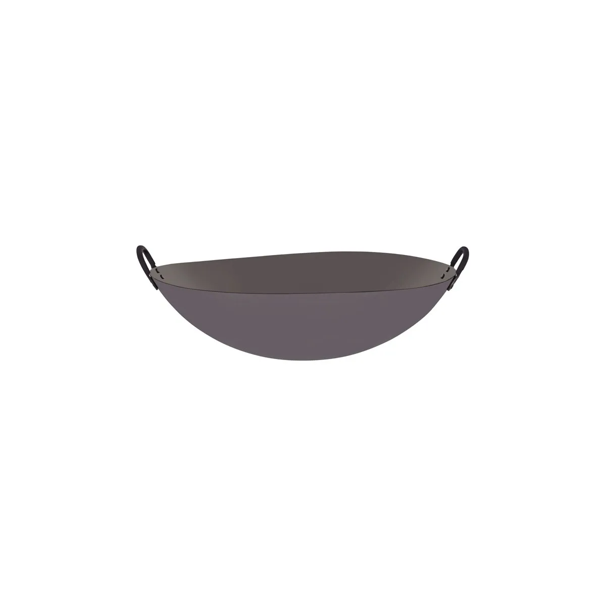 CHEF INOX WOK CAST IRON w/RND BOTTOM & 2 HDLS 350mm/14" (*05214*) =  1 X EACH