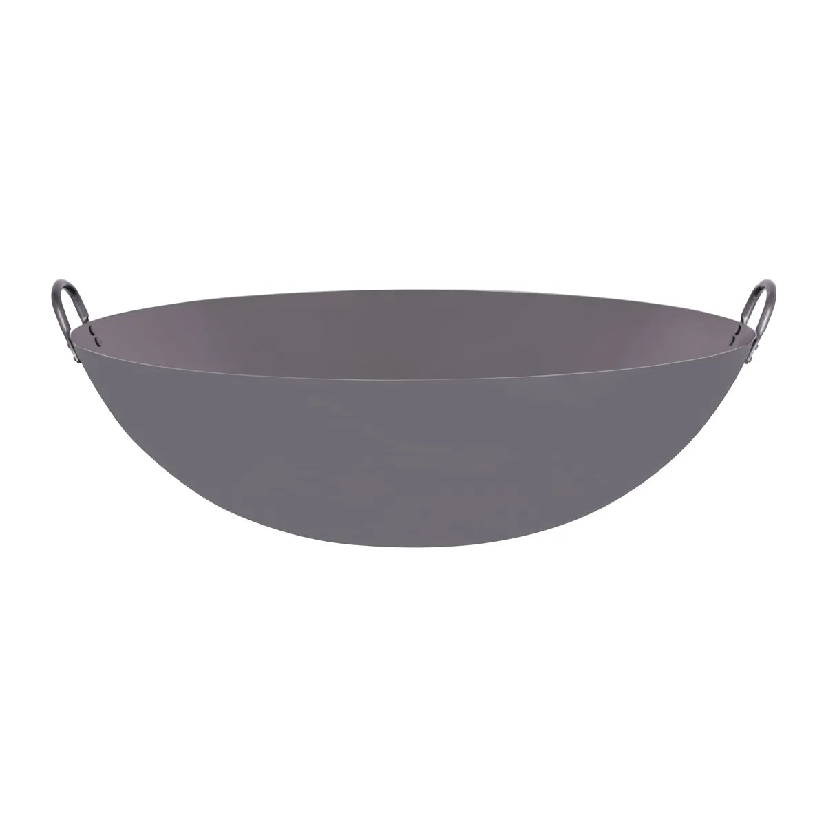 CHEF INOX WOK CAST IRON w/RND BOTTOM & 2 HDLS 600mm/24" (*05224*) =  1 X EACH