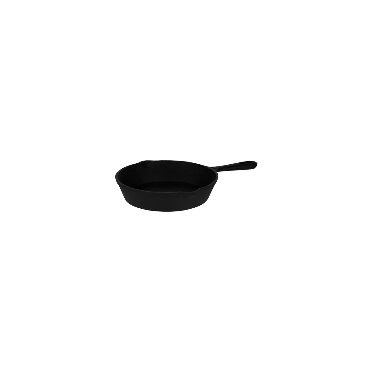CHEF INOX ROUND FRYPAN w/SPOUT CAST IRON 190x45mm (*04640*) = 1 X EACH
