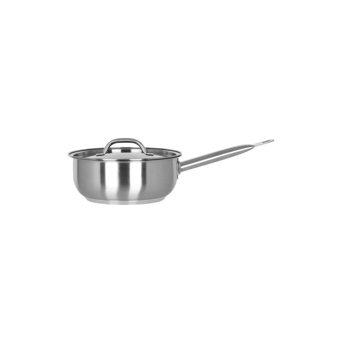 CHEF INOX ELITE SAUTE PAN w/LID 18/10 200x80mm (*70462*) = 1 X EACH