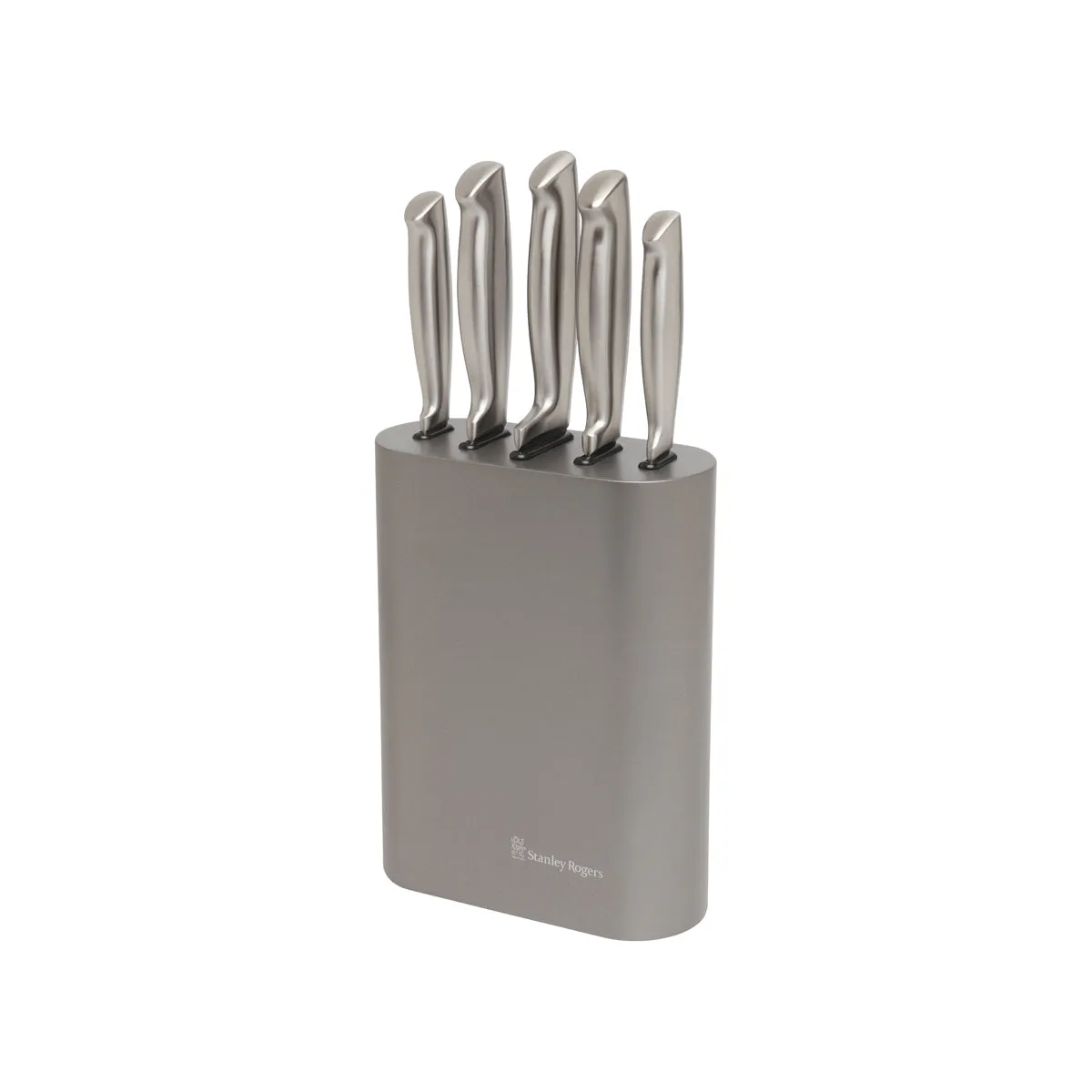 STANLEY ROGERS VERTICAL OVAL METALLIC PEWTER KNIFE BLK 6PC (*SR41416*) = PACK OF 2 X EACHES