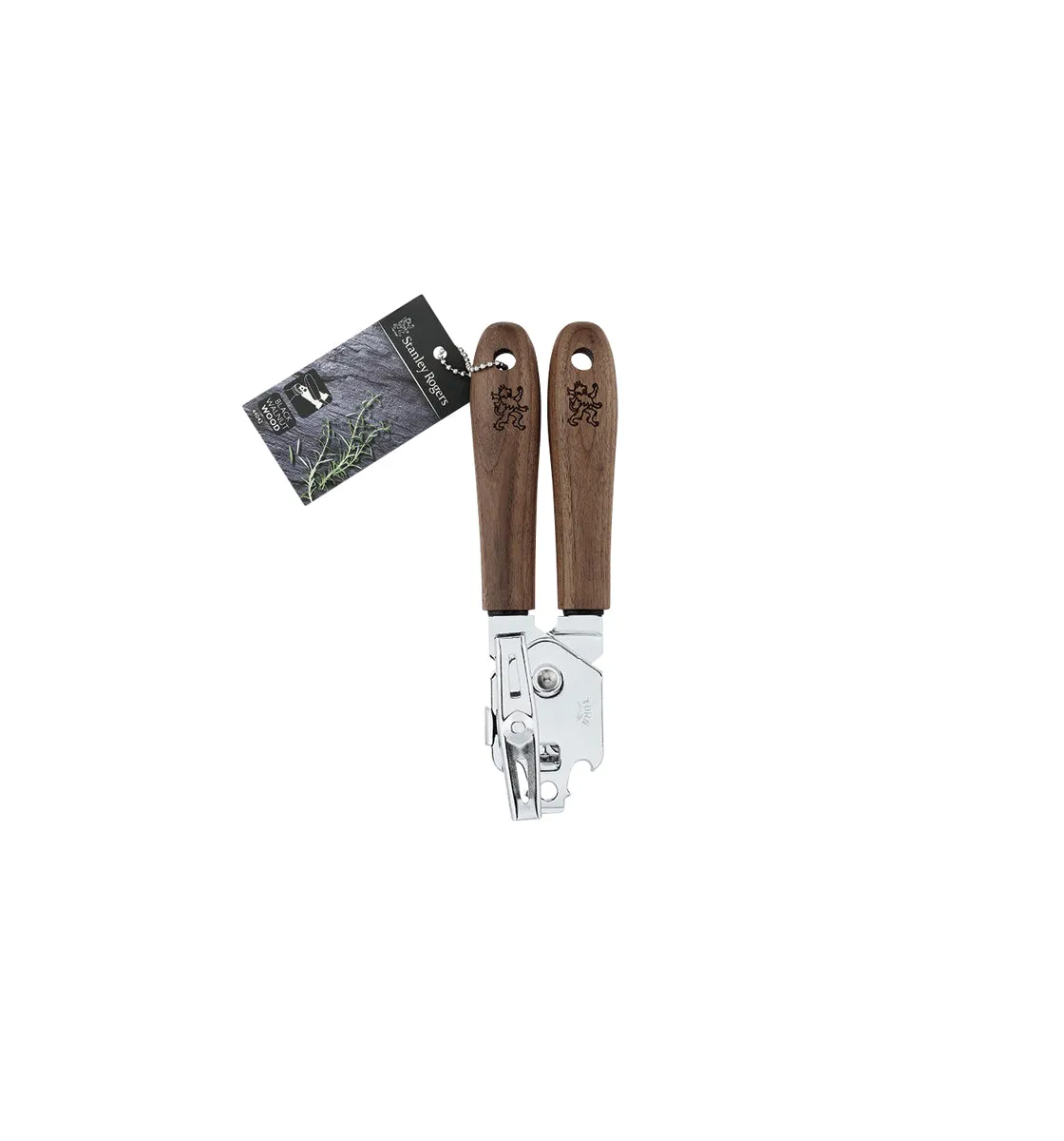 STANLEY ROGERS CAN OPENER-S/S w/BLACK WALNUT HANDLE (*SR44042*) = PACK OF 12 X EACHES
