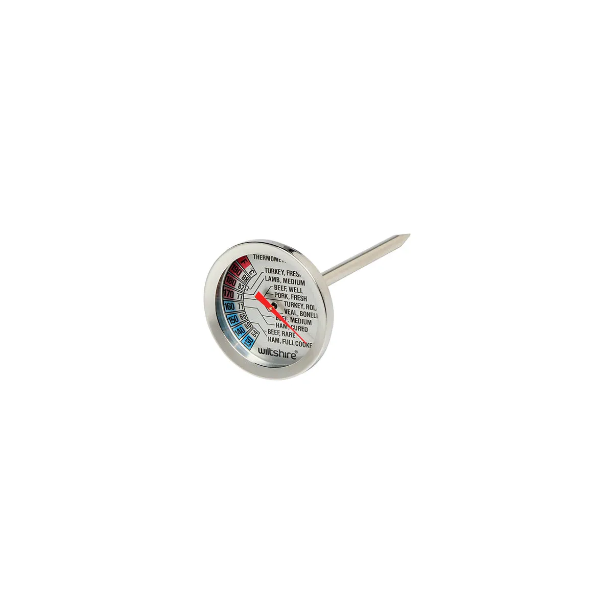 WILTSHIRE MEAT THERMOMETER-S/S 52mm 54-88 DEGREES (*WLT43194*) = PACK OF 4 X EACHES