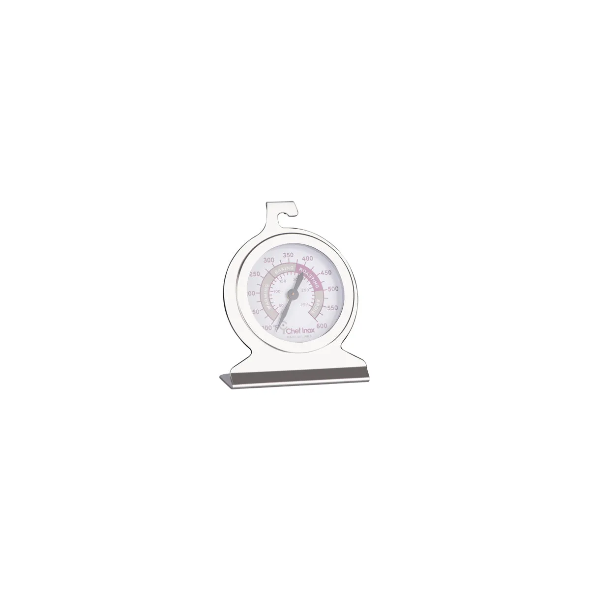 CHEF INOX THERMOMETER OVEN STAND OR HANG 18/10 DIAL55mm (*05385*) = 1 X EACH
