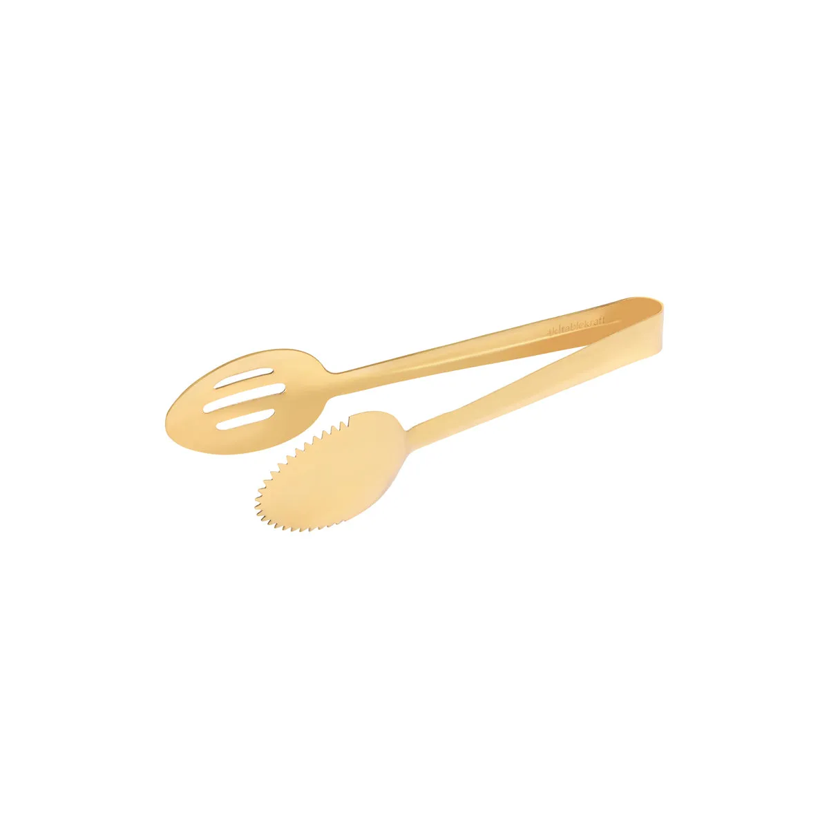 TABLEKRAFT SPOON TONGS 1 SIDE SLOTTED 1pc GOLD 245mm (*70274-G*) = 1 X EACH