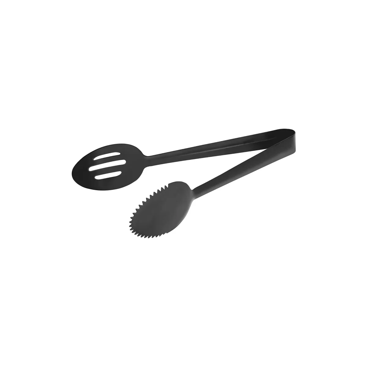 TABLEKRAFT SPOON TONGS 1 SIDE SLOTTED 1pc GUN METAL 245mm (*70274-GM*) = 1 X EACH