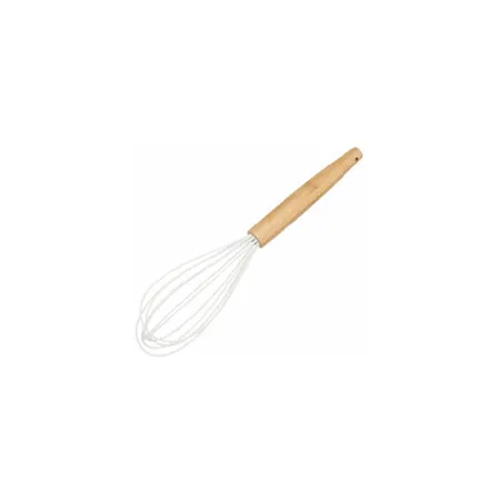 WILTSHIRE SILICONE HEAD WHISK-WHITE w/BAMBOO HANDLE N/STICK (*WLT43553*) = PACK OF 6 X EACHES