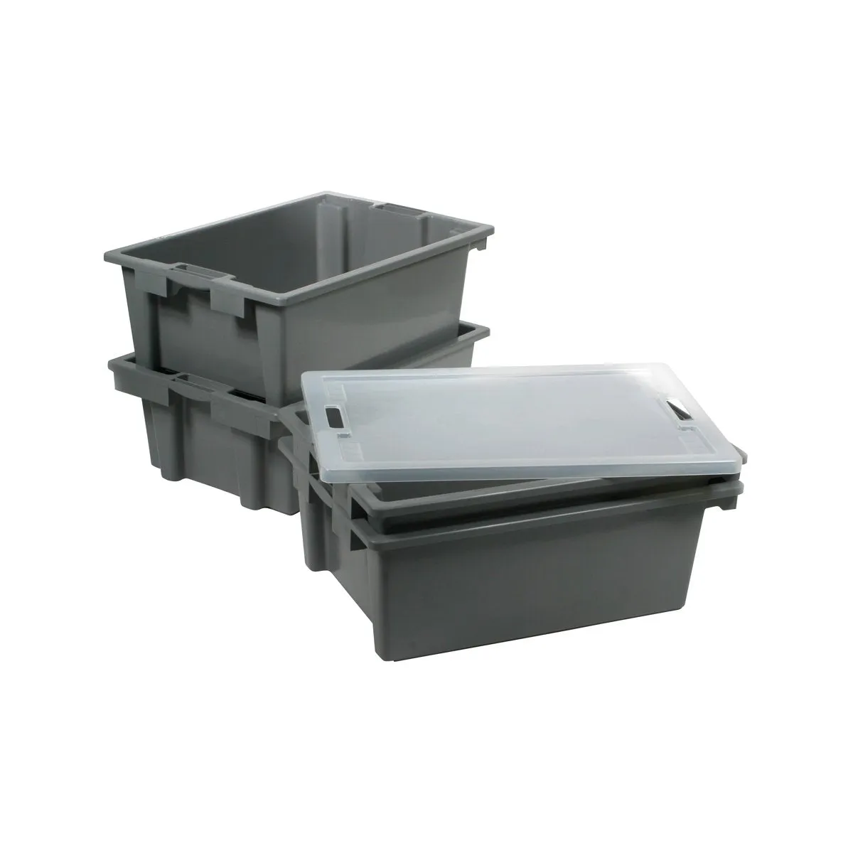 UNICA TOTE BOX-STACKABLE GREY 660x450x230 SUITS 9600 (*09616*) = 1 X EACH
