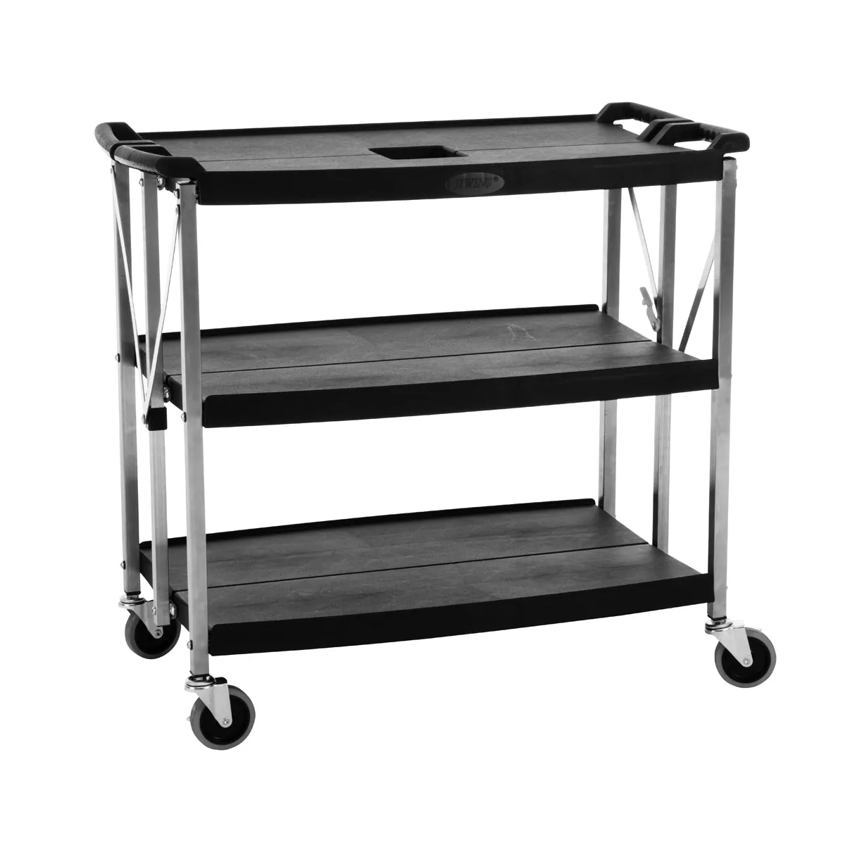 JIWINS BIG FOLDING CART BLACK PP/S/S 520x990x900mm (*JW-FC3021*) = 1 X EACH