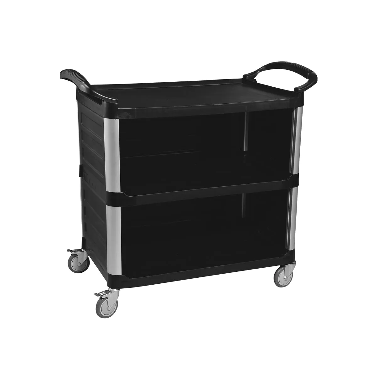 JIWINS SERVICE CART w/PANEL BLACK PP/ALUM 980x530x930mm (*JW-SED*) = 1 X EACH