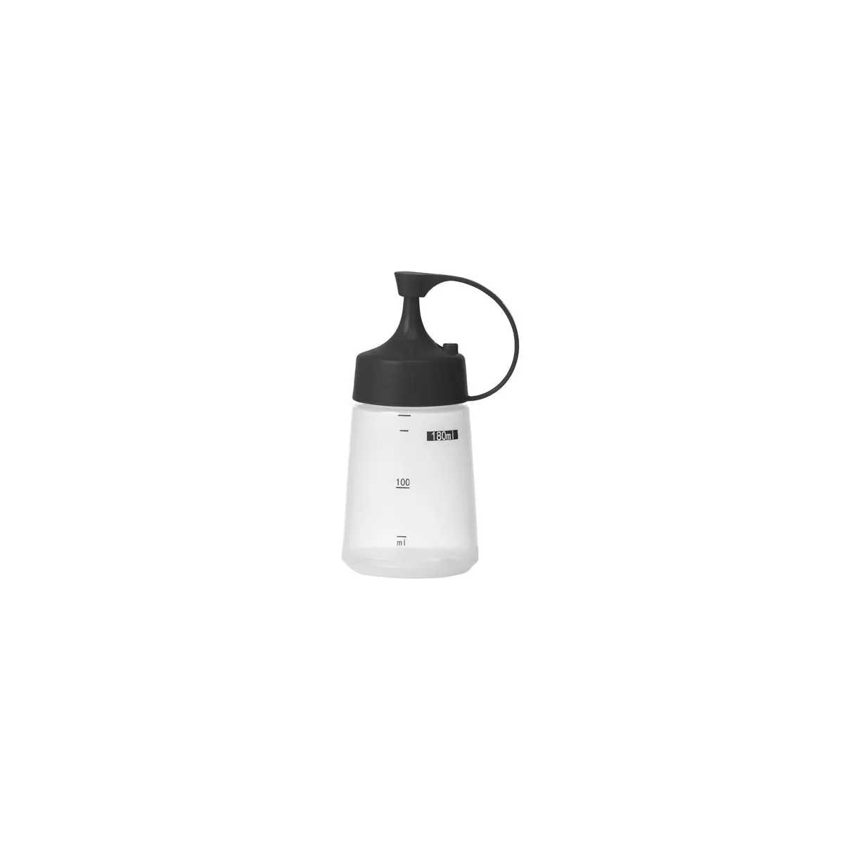 CHEF INOX SOFT SQUEEZE BOTTLE w/BLACK CAP 180ml (*06824*) = PACK OF 10 X EACHES