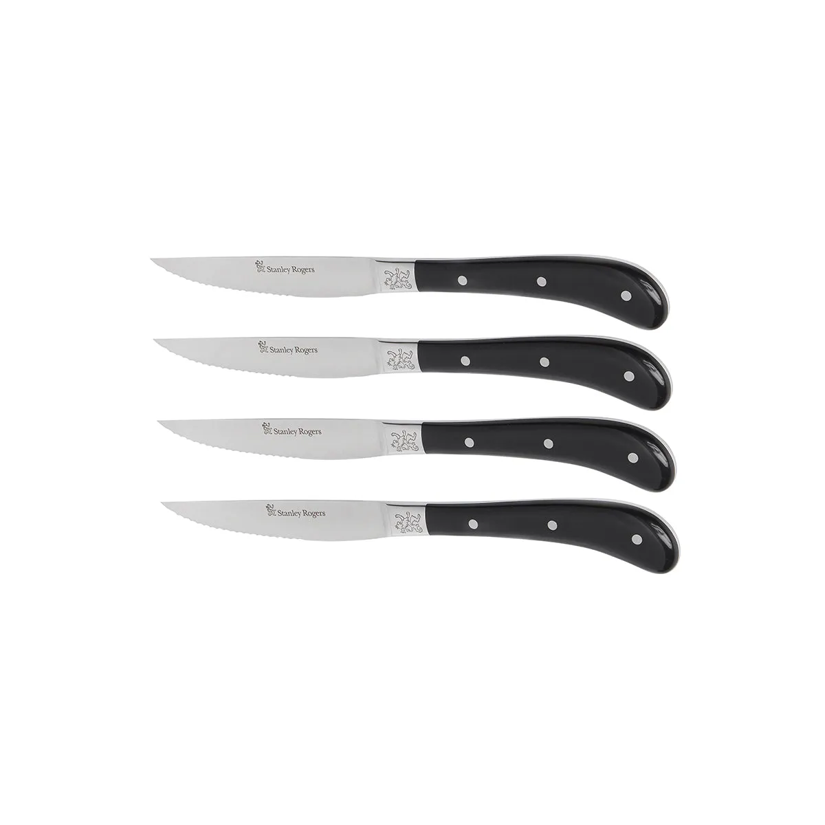 STANLEY ROGERS PISTOL GRIP STEAK KNIFE SET SS/BLACK 4pc230mm (*SR50750*) = PACK OF 4 X SETS