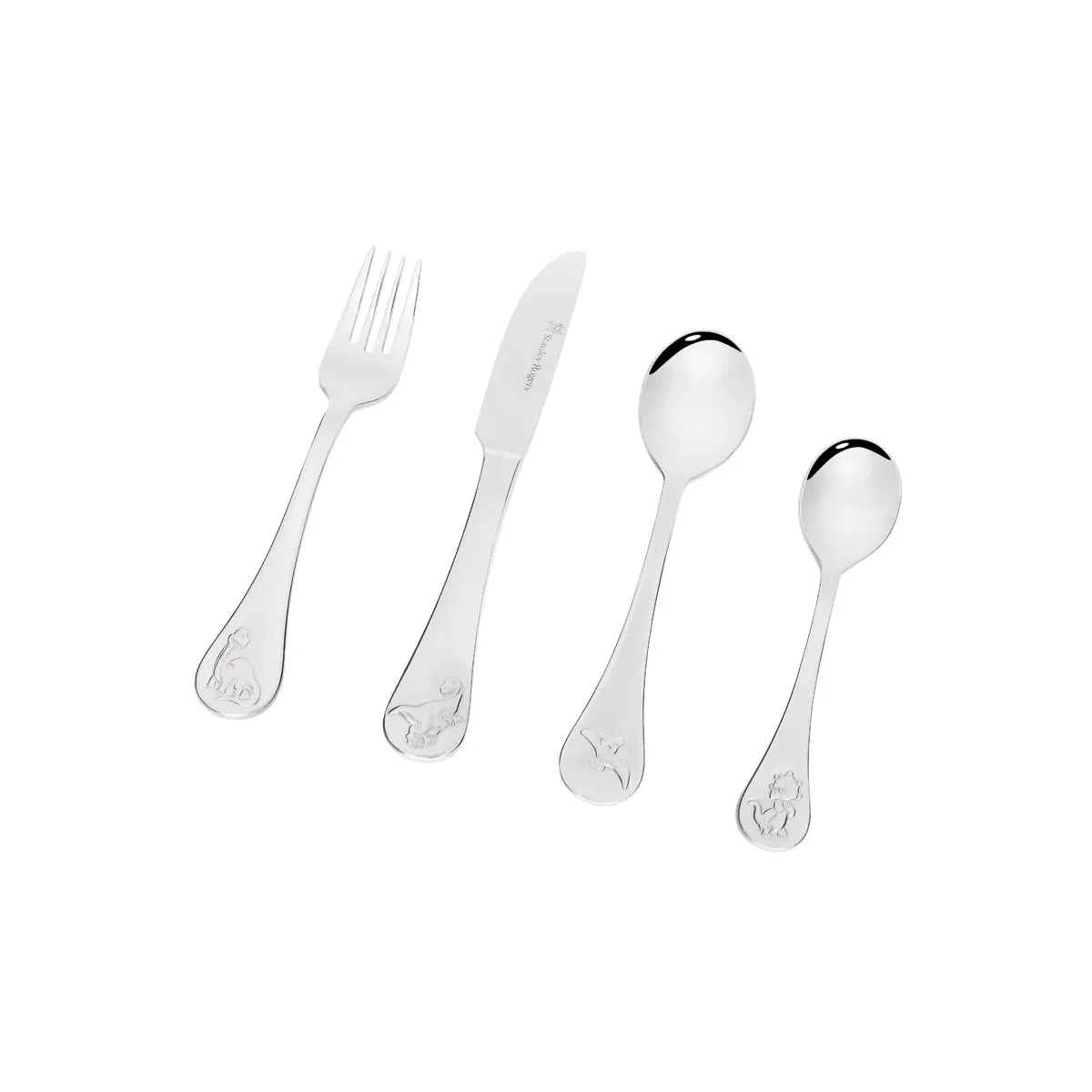 STANLEY ROGERS CHILDRENS CUTLERY DINOSAURS 4PC SET (*SR50744*) = PACK OF 4 X SETS