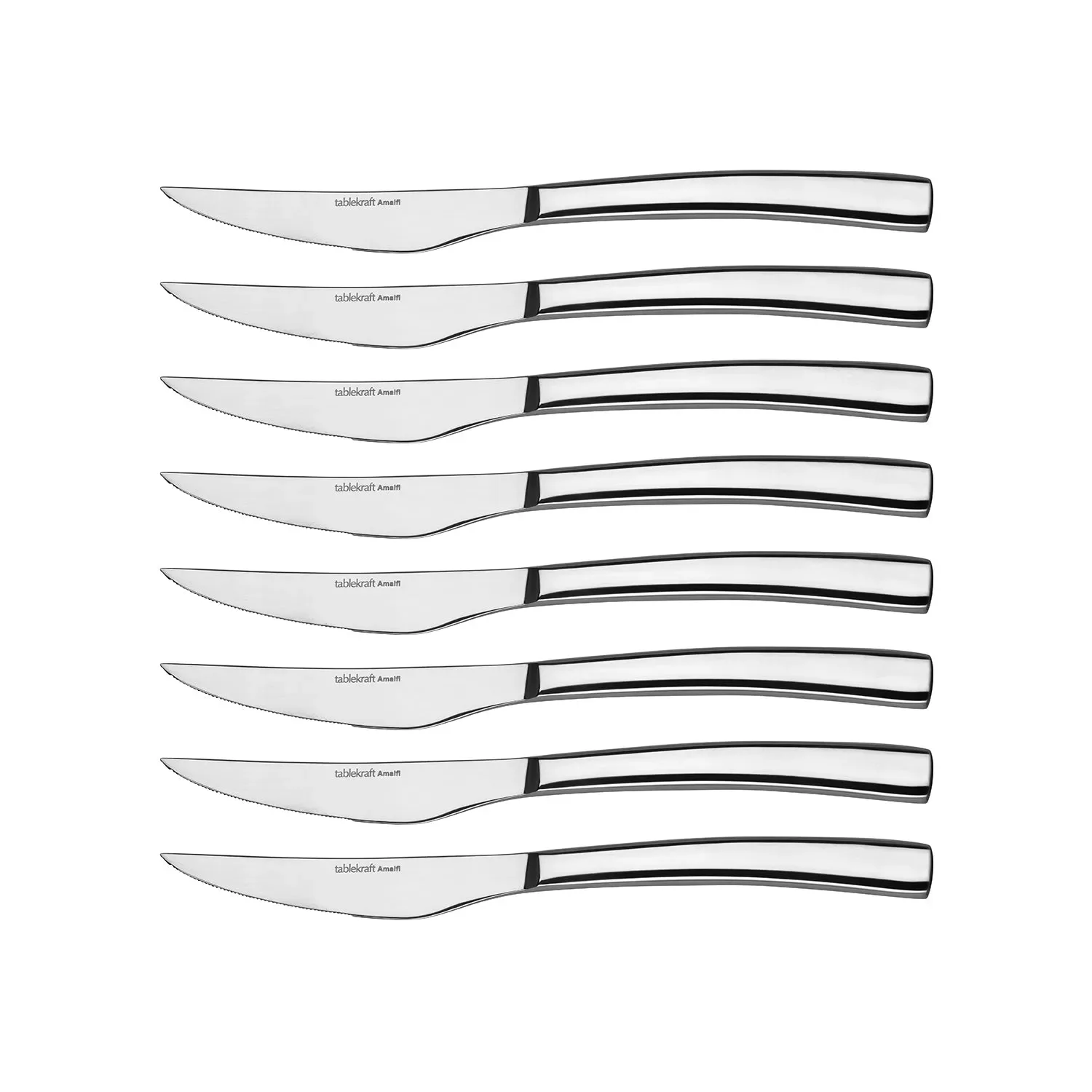 TABLEKRAFT AMALFI STEAK KNIVE SET 8pc S/S 235mm (*18100-118*) = 1 X SET