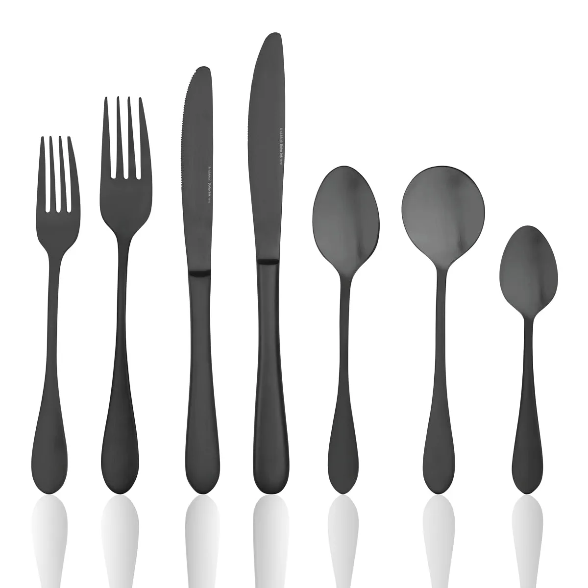 TABLEKRAFT SOHO INK CUTLERY SET 56pc 18/10 (*13000-56*) = 1 X SET