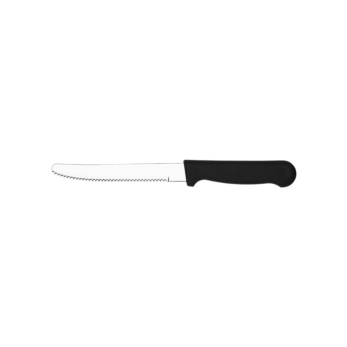 TABLEKRAFT STEAK KNIFE ROUNDED TIP S/S w/BLK HDL 253mm (*20642*) = 1 X DOZEN