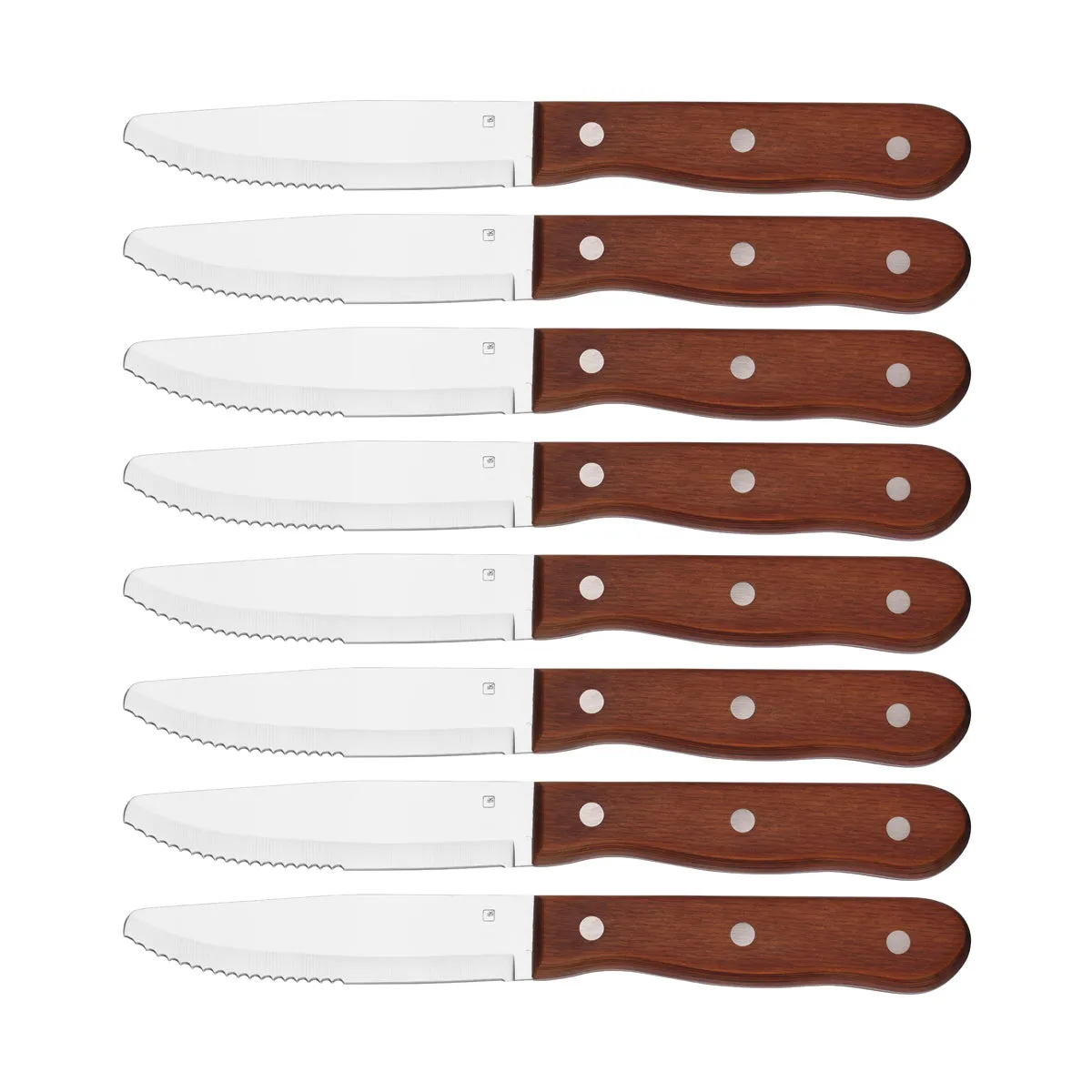 TABLEKRAFT STEAK KNIFE JUMBO RND TIP PAKKAWOOD SET 8pc 225mm (*20675-8*) = 1 X SET