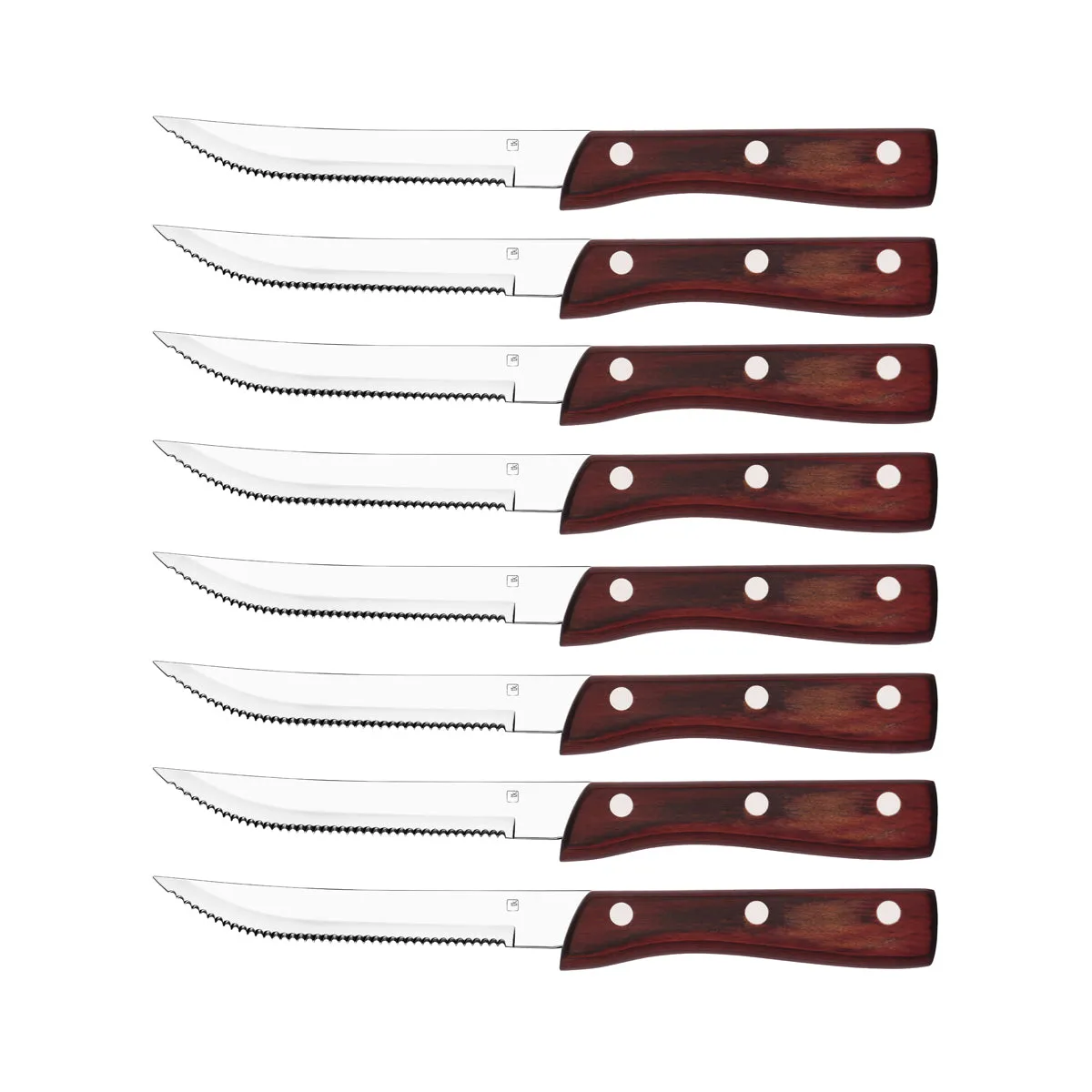 TABLEKRAFT STEAK KNIFE JUMBO PTD TIP PAKKAWOOD SET 8pc 223mm (*20676-8*) = 1 X SET