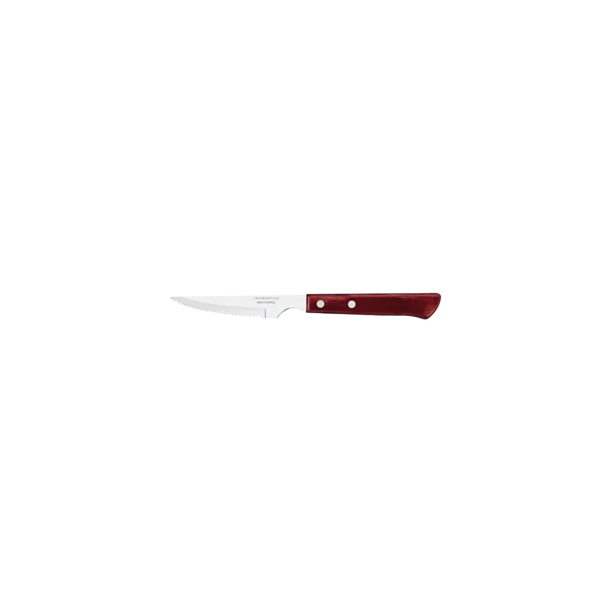 TRAMONTINA POLYWOOD 4" STEAK KNIFE 9-SERRATED NARROW RED (*TM21109/074*) = PACK OF 12 X EACHES