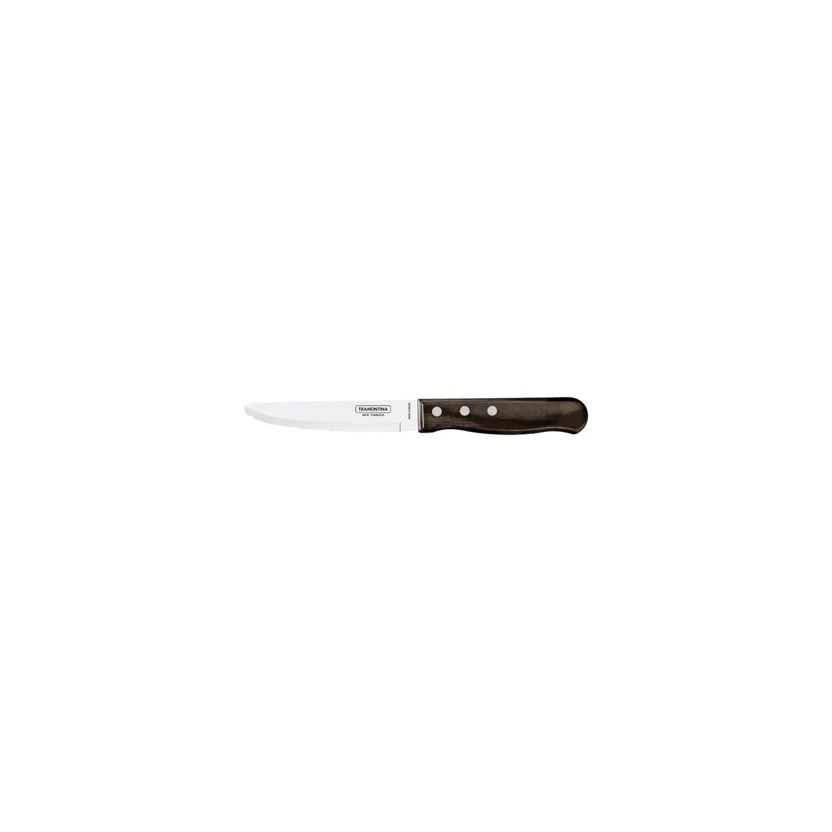 TRAMONTINA POLYWOOD 6" STEAK KNIFE 15-SERRATED WIDE BROWN (*TM21115/095*) = PACK OF 12 X EACHES