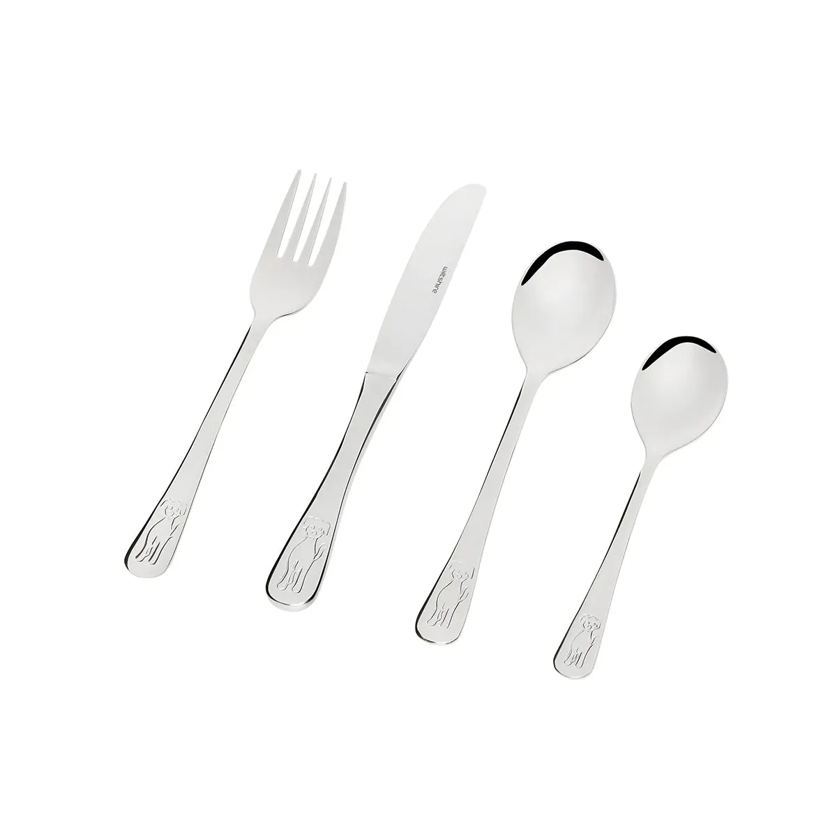 WILTSHIRE PUPPY 4PC KID'S CUTLERY SET (*WLTPUPP04S*) = PACK OF 4 X SETS