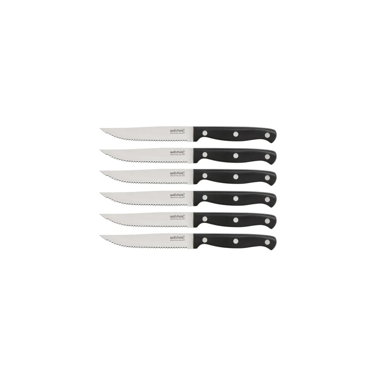 WILTSHIRE TRIPLE RIVET STEAK KNIFE SET 6PC (*WLT41151*) = PACK OF 6 X SETS