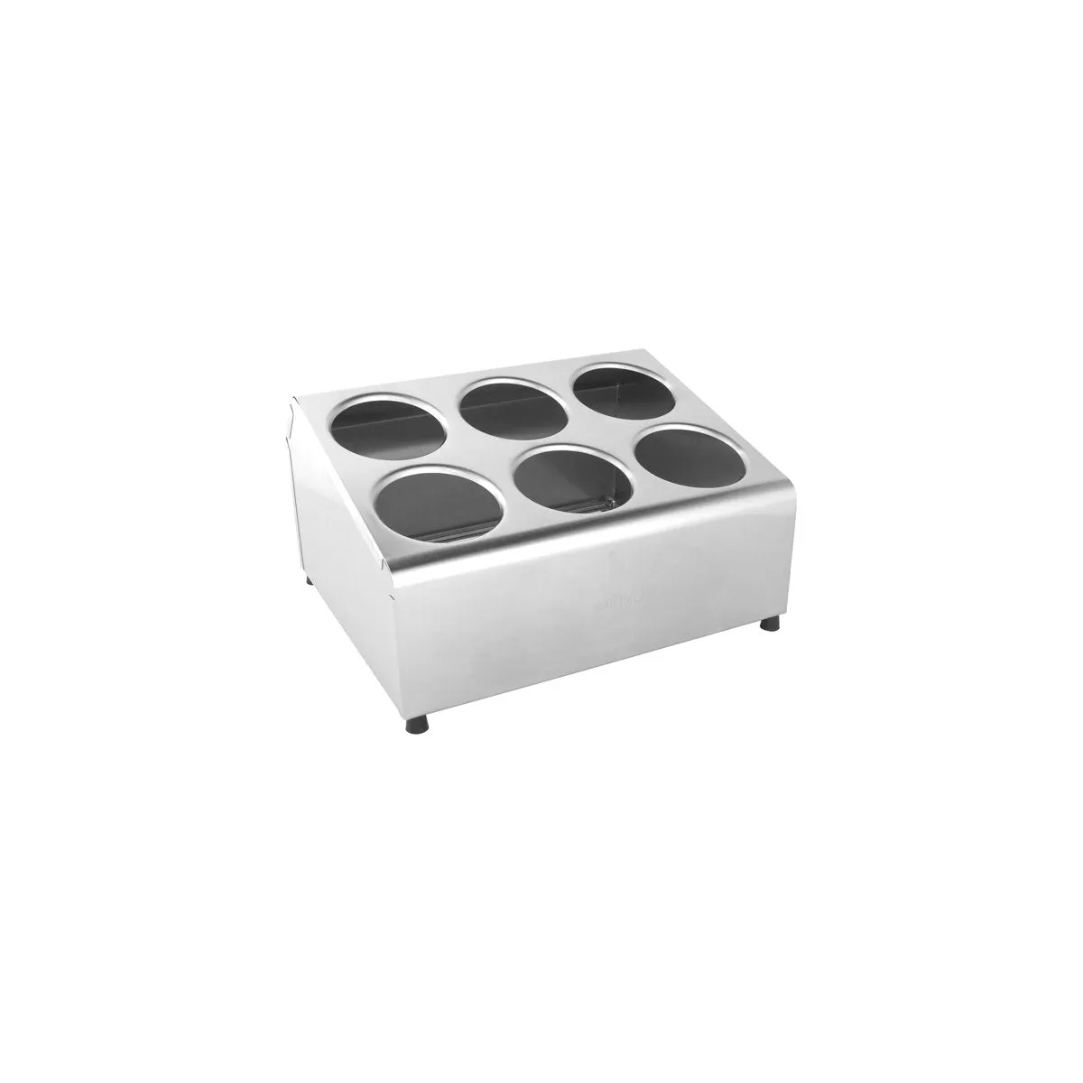 CHEF INOX CUTLERY CYLINDER HOLDER S/S 6 HOLE 2x3 DIA104mm (*05245*) = 1 X EACH
