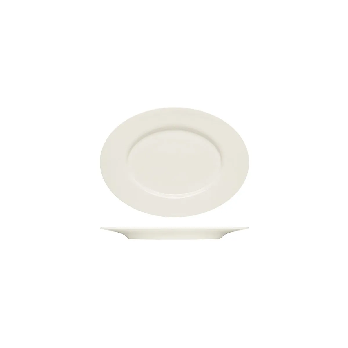 BAUSCHER PURITY OVAL PLATTER w/RIM 240x175mm (*BHS6692024*) = PACK OF 6 X EACHES